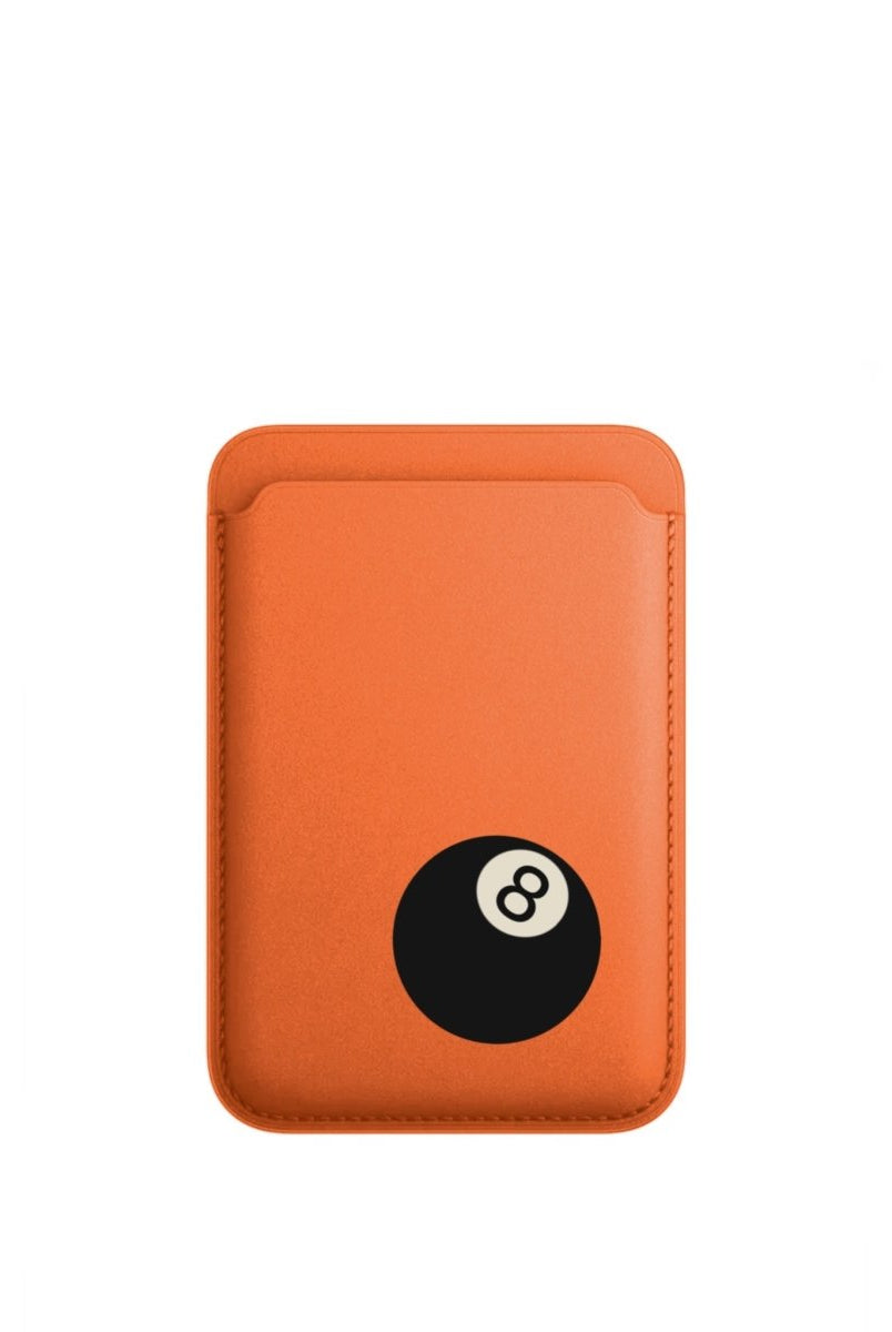 8 Ball MagSafe Deri Cüzdan Wallet Turuncu - Sumthincs