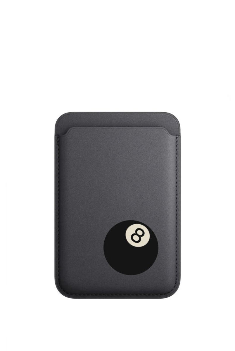 8 Ball MagSafe Deri Cüzdan Wallet Siyah - Sumthincs