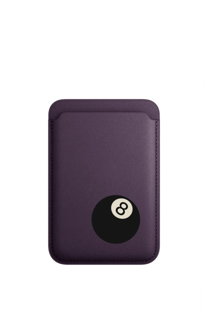 8 Ball MagSafe Deri Cüzdan Wallet Mor - Sumthincs