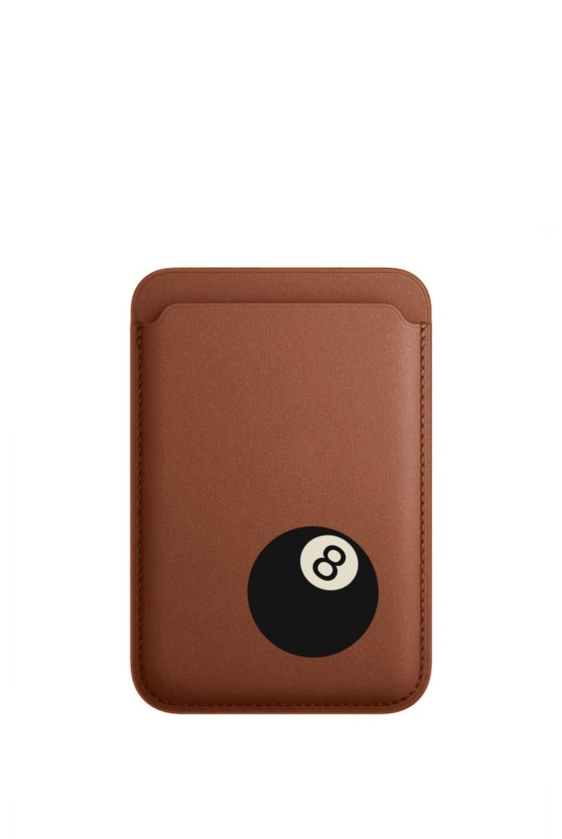 8 Ball MagSafe Deri Cüzdan Wallet Kahverengi - Sumthincs