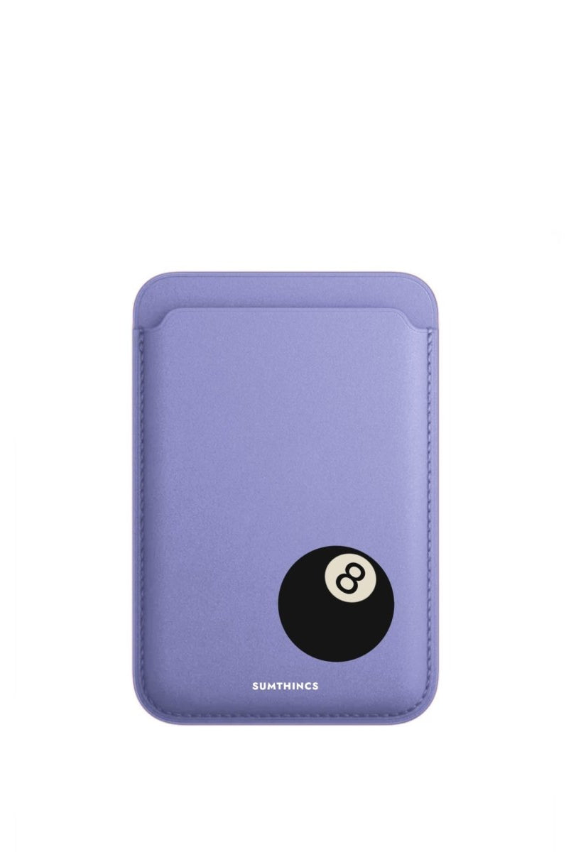8 Ball MagSafe Deri Cüzdan Wallet Lila - Sumthincs