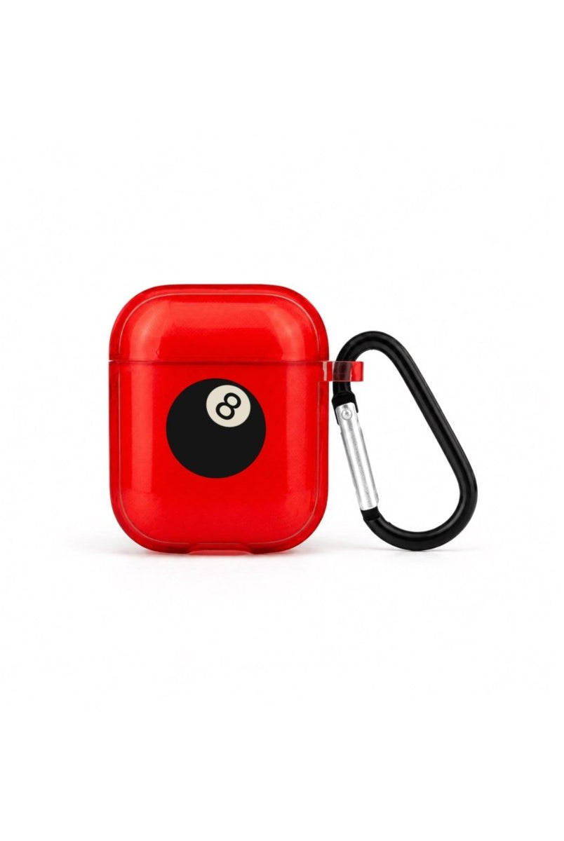 8Ball AirPods 1. ve 2. Nesil Şeffaf Silikon Kılıf Kırmızı - Sumthincs