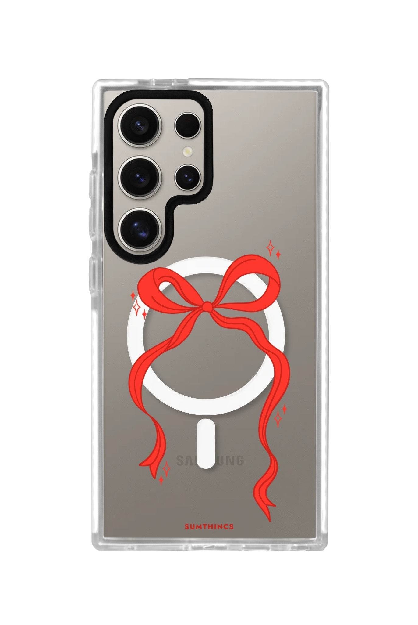 Samsung S23 Ultra Red Bow Magsafe Procase Şeffaf Telefon Kılıfı - SUMTHINCS