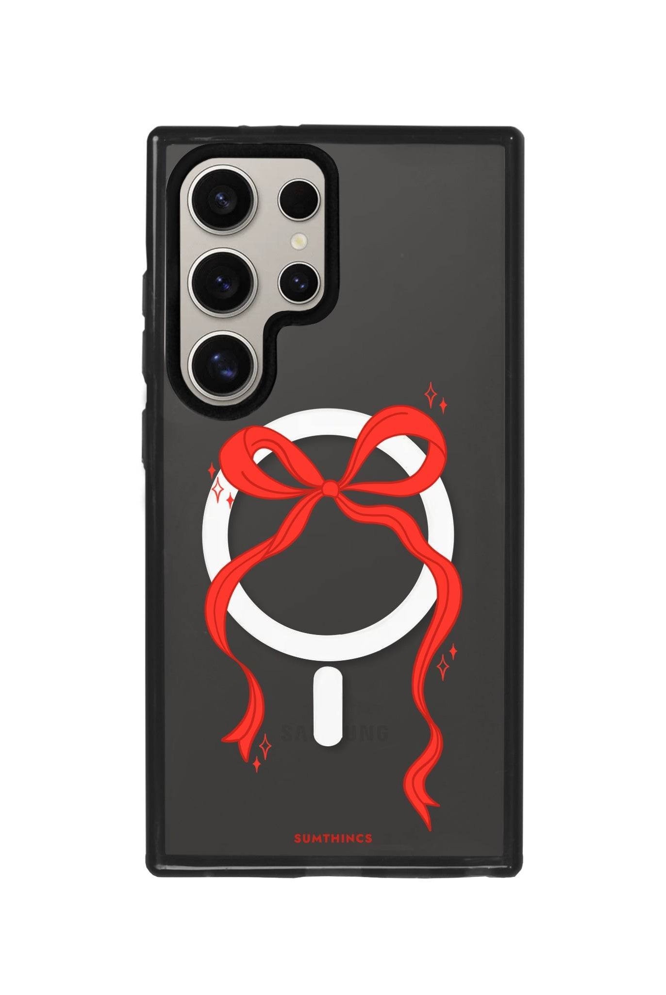 Samsung S23 Ultra Red Bow Magsafe Procase Şeffaf Telefon Kılıfı - SUMTHINCS