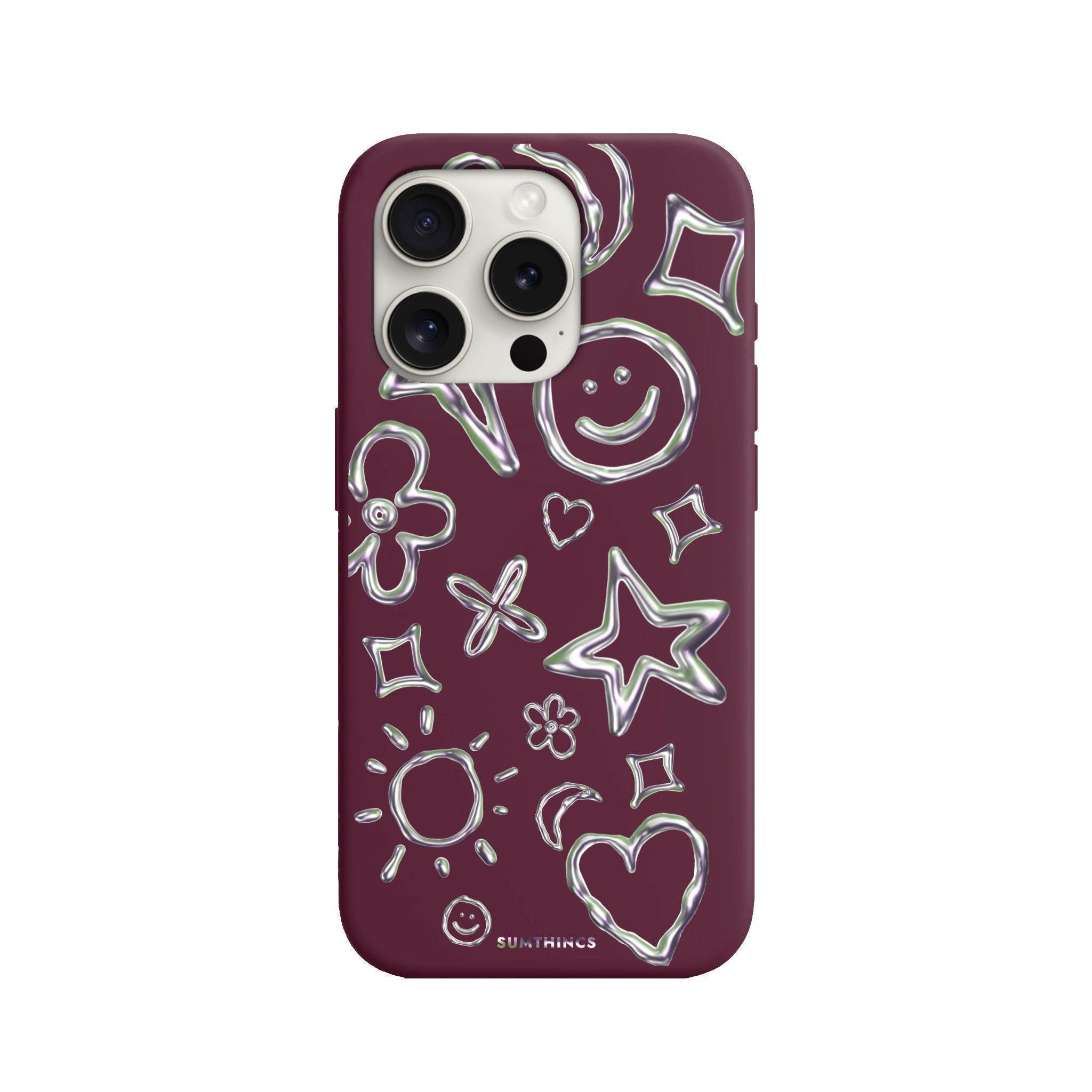iPhone 12 Mini Silver Doodles Premium Telefon Kılıfı - SUMTHINCS
