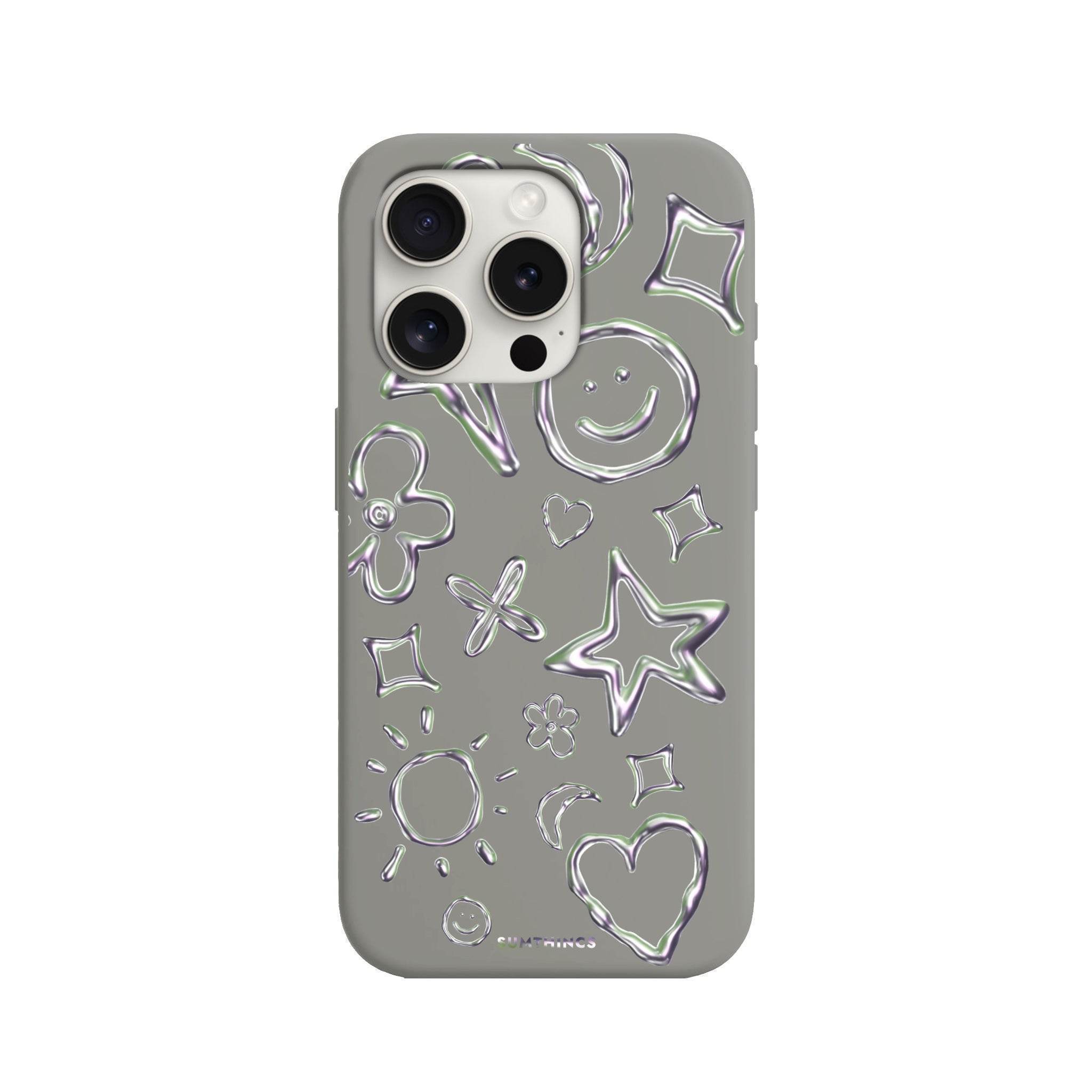 iPhone 12 Mini Silver Doodles Premium Telefon Kılıfı - SUMTHINCS