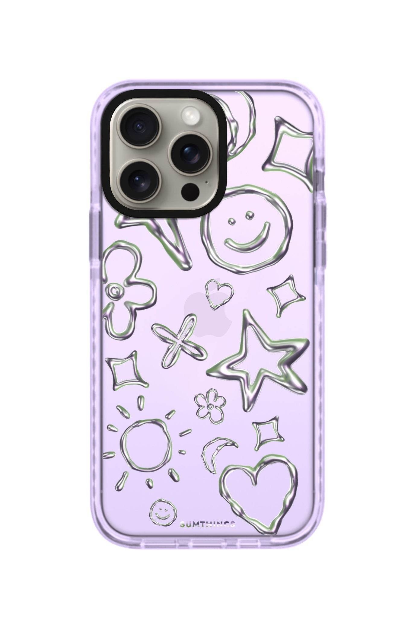 iPhone 14 Plus Silver Doodles Procase Şeffaf Telefon Kılıfı - SUMTHINCS