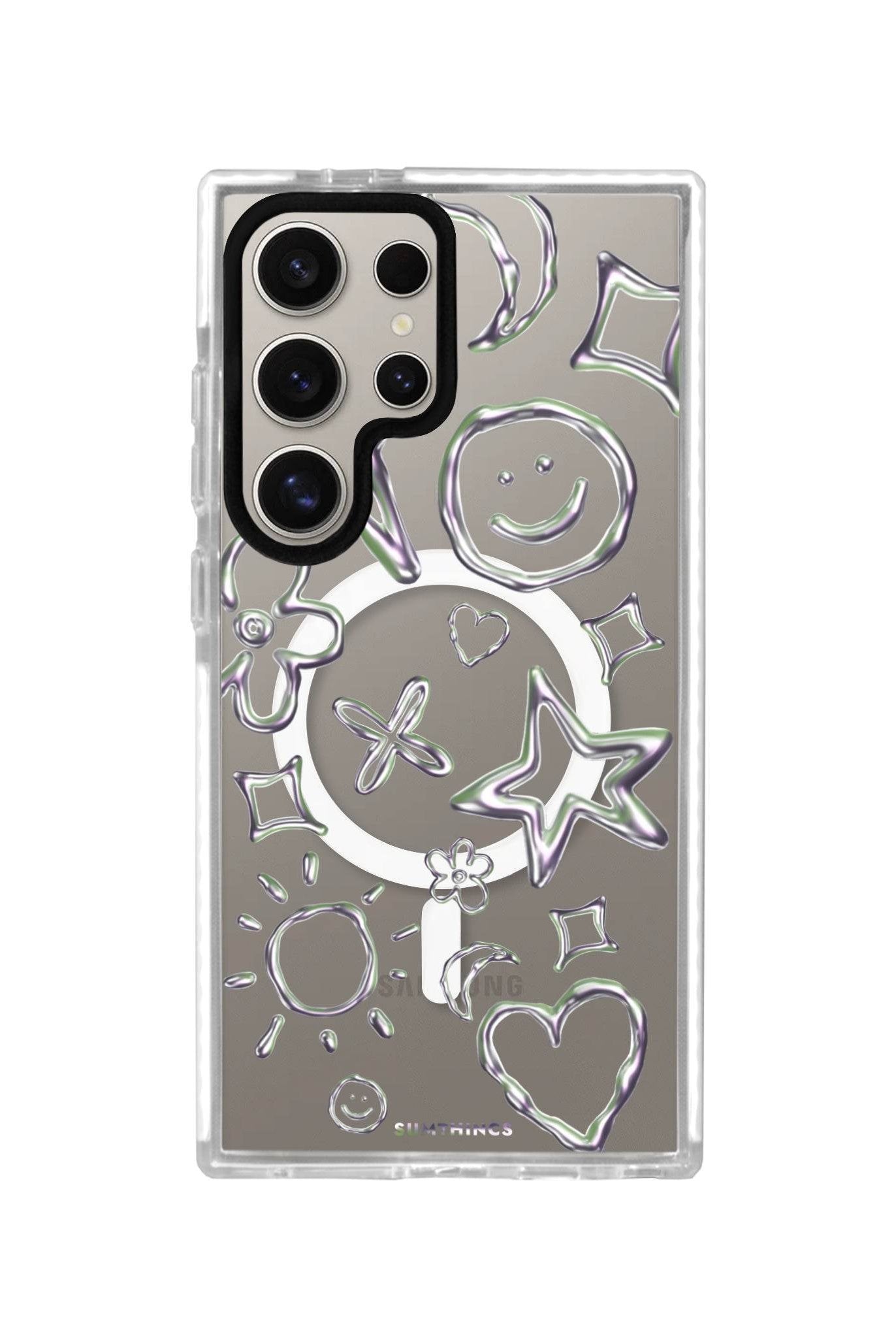 Samsung S23 Ultra Silver Doodles Magsafe Procase Şeffaf Telefon Kılıfı - SUMTHINCS