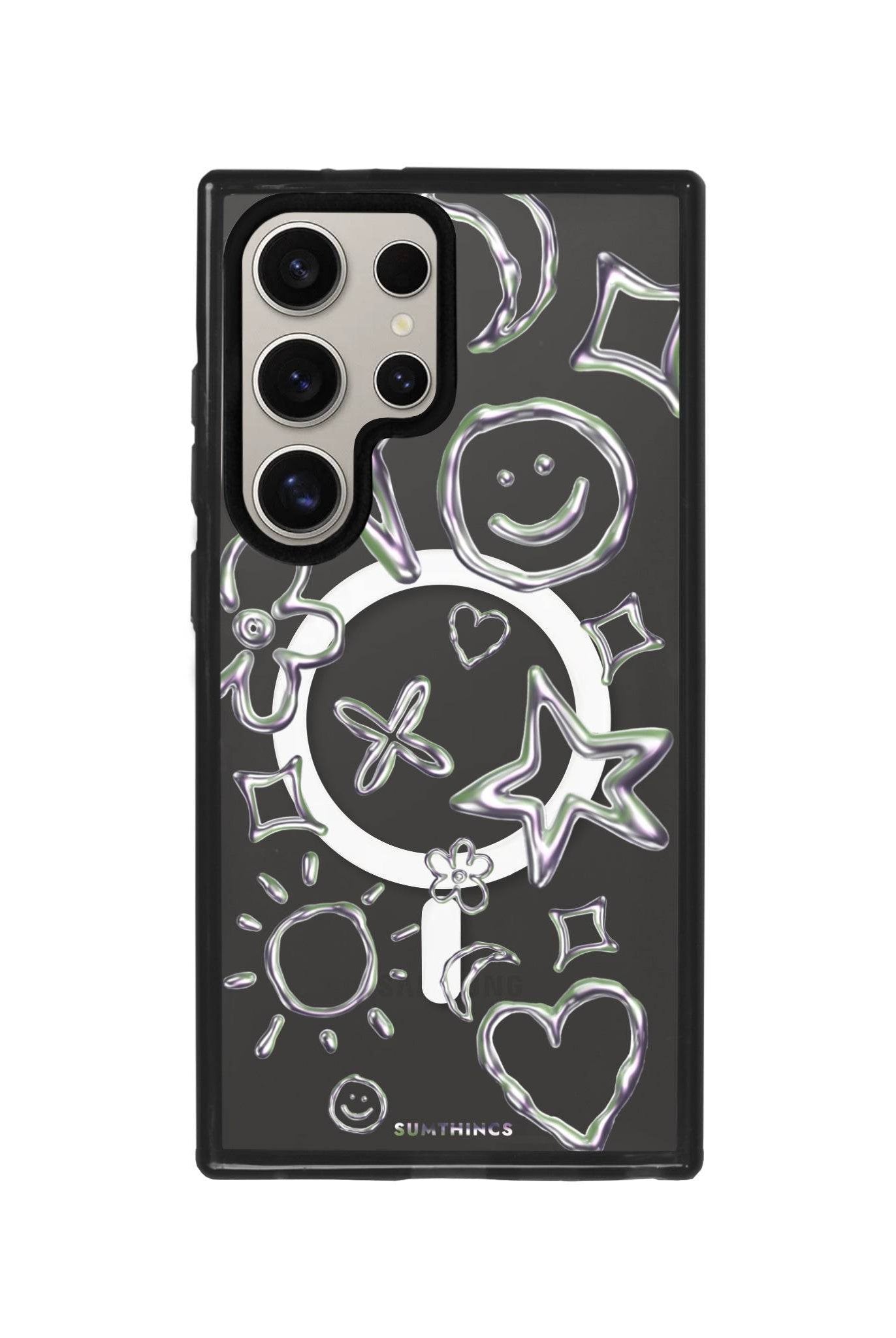 Samsung S23 Ultra Silver Doodles Magsafe Procase Şeffaf Telefon Kılıfı - SUMTHINCS