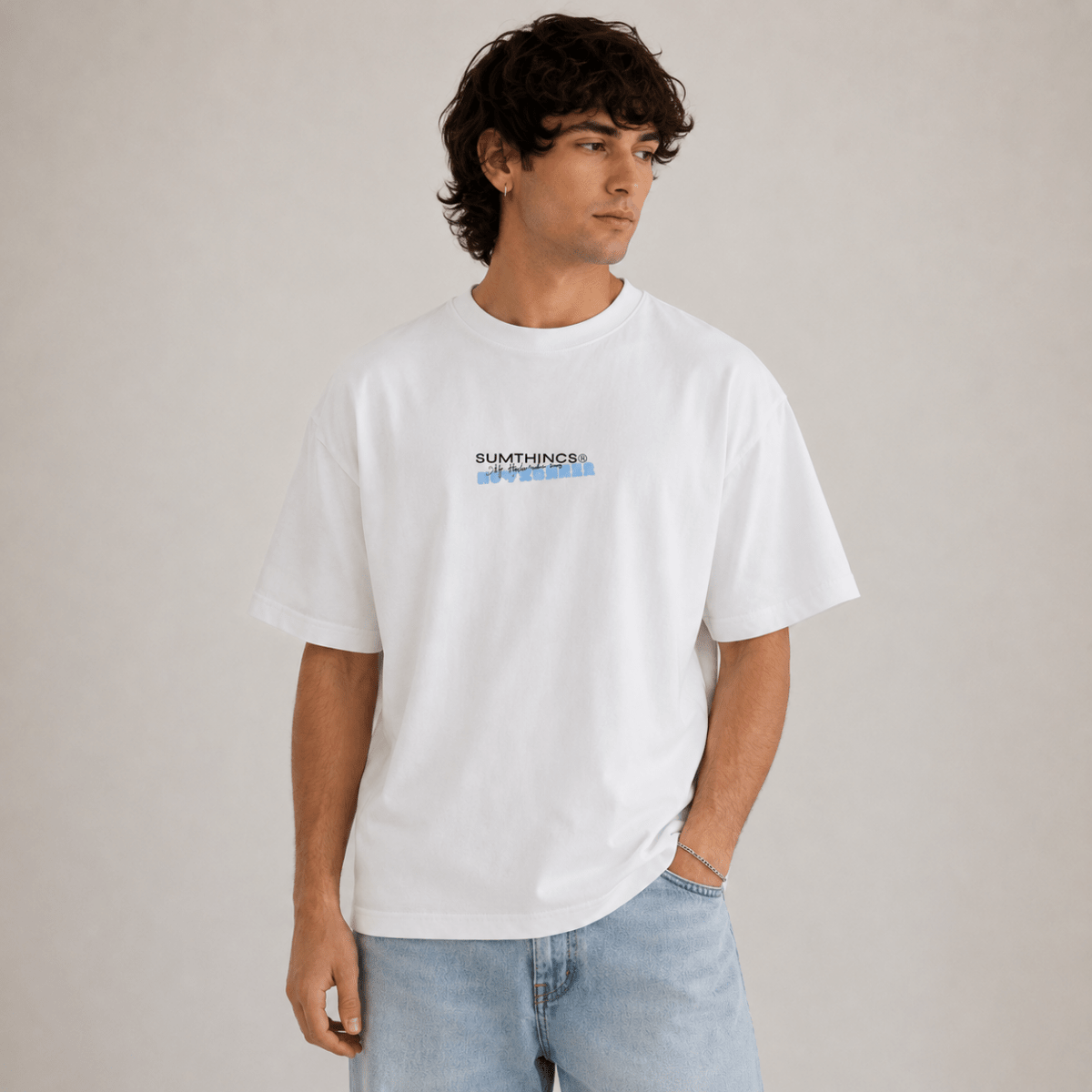 All Summer No Work Oversize T-shirt Beyaz - Sumthincs