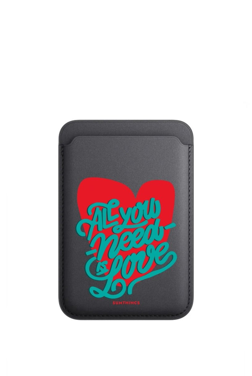 All You Need Is Love MagSafe Deri Cüzdan Wallet Siyah - Sumthincs