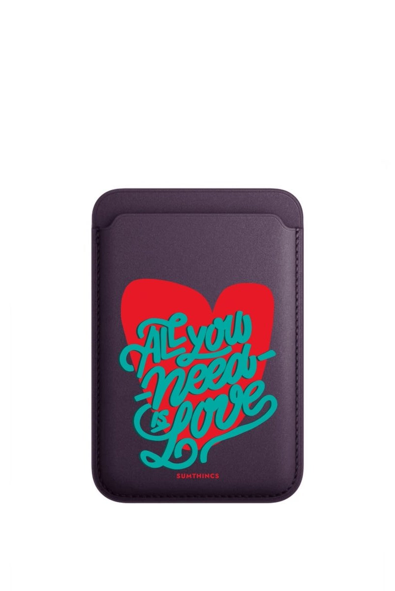 All You Need Is Love MagSafe Deri Cüzdan Wallet Siyah - Sumthincs
