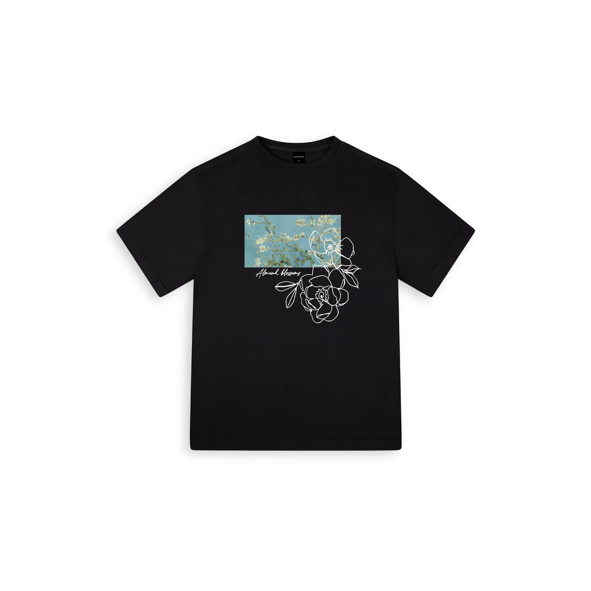 Almond Blossoms Oversize Large T-shirt Siyah - SUMTHINCS