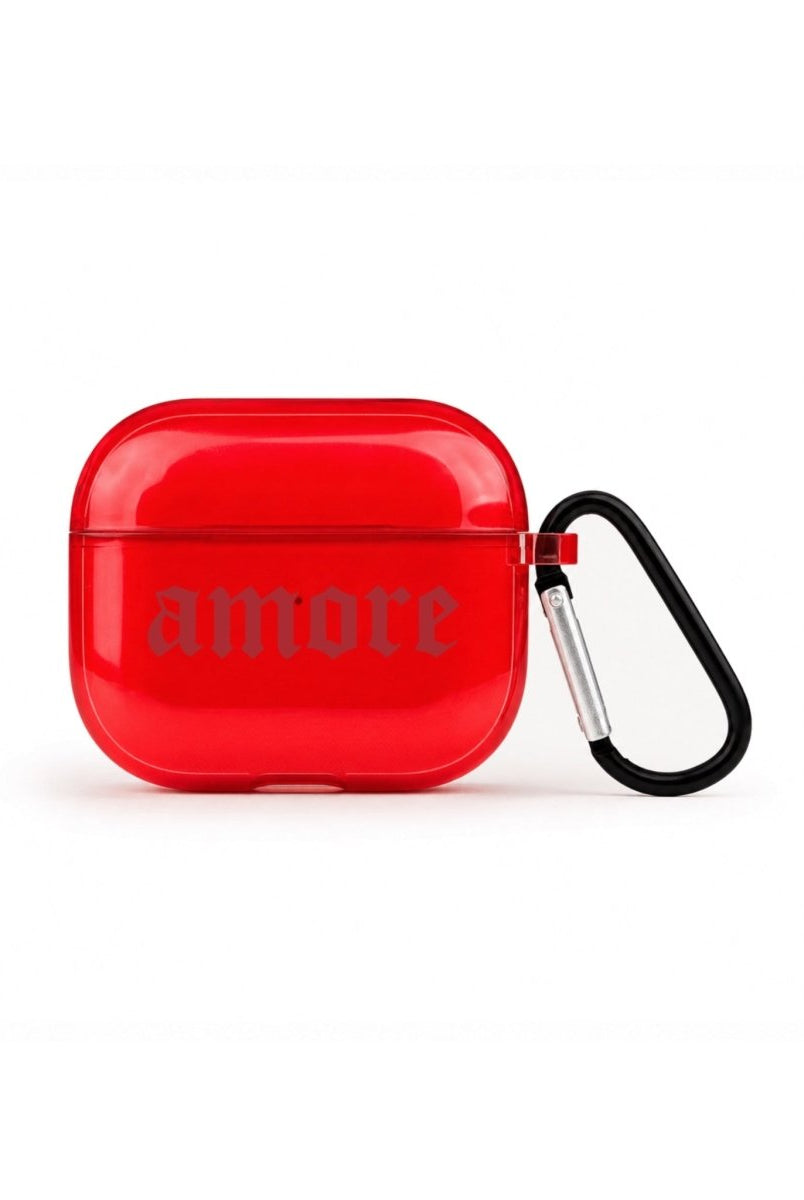 Amore AirPods 3 Şeffaf Silikon Kılıf Kırmızı - Sumthincs