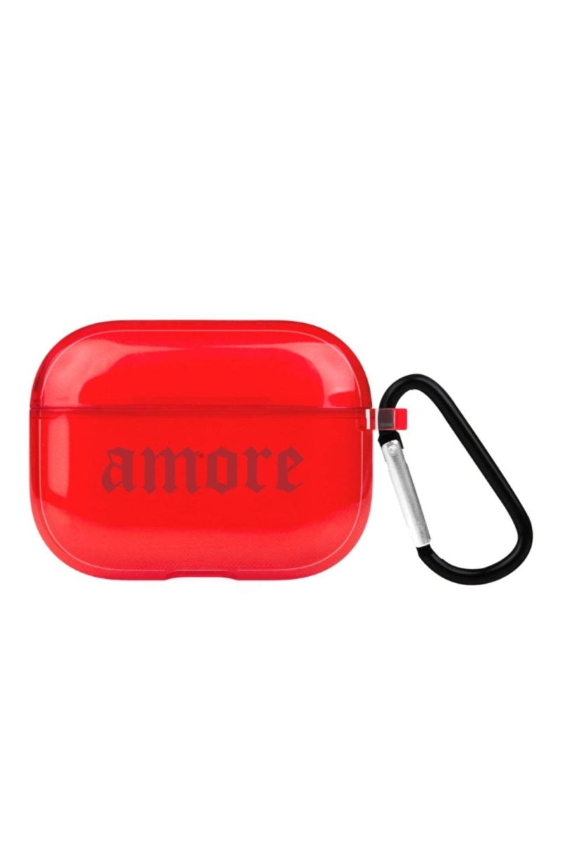 Amore AirPods Pro 2 Şeffaf Silikon Kılıf Kırmızı - SUMTHINCS