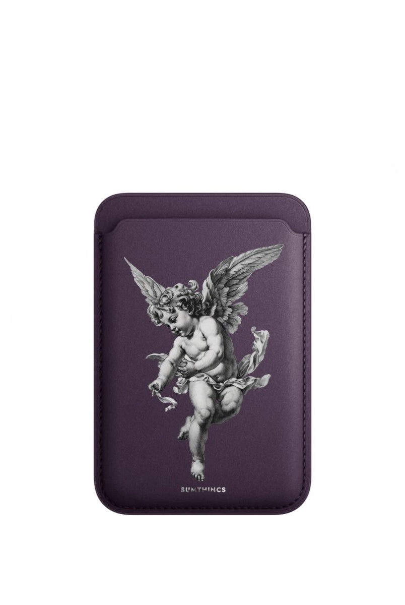 Angel MagSafe Deri Cüzdan Wallet Mor - Sumthincs