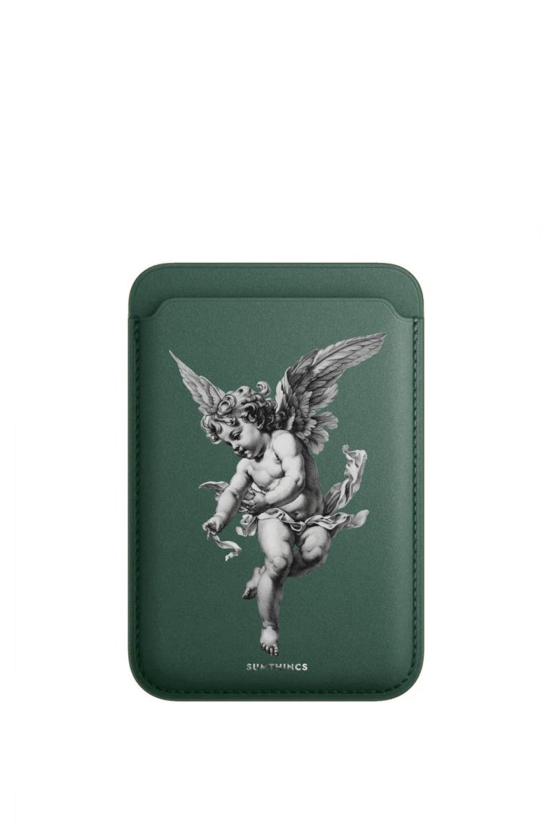 Angel MagSafe Deri Cüzdan Wallet Kaktüs Yeşili - Sumthincs