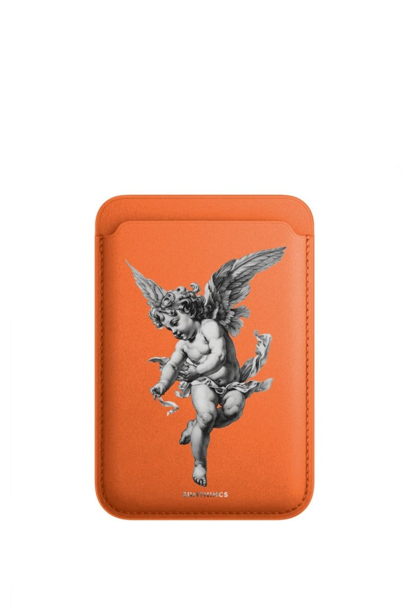 Angel MagSafe Deri Cüzdan Wallet Turuncu - Sumthincs