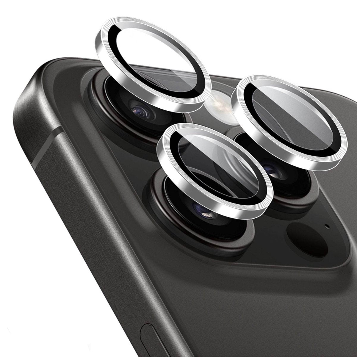 Apple iPhone 15 Pro / 15 Pro Max Kamera Lens Koruyucu Gümüş - SUMTHINCS