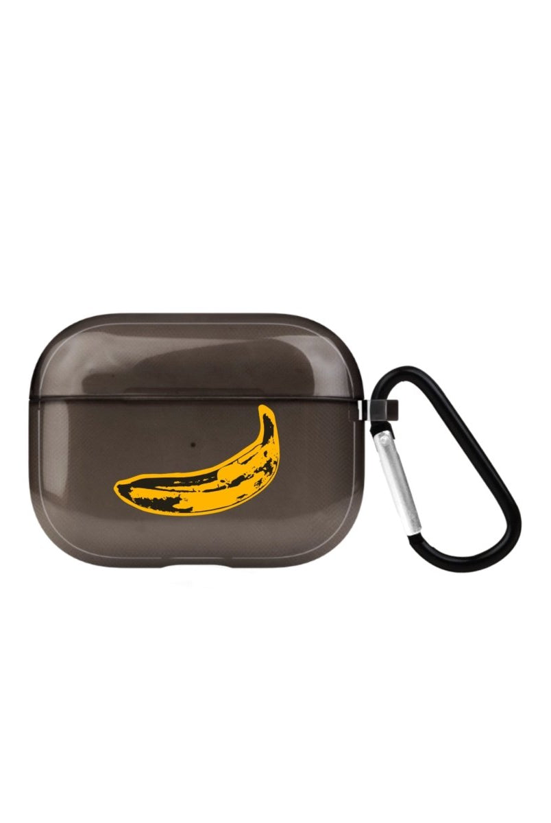 Banana AirPods Pro Şeffaf Silikon Kılıf Siyah - SUMTHINCS