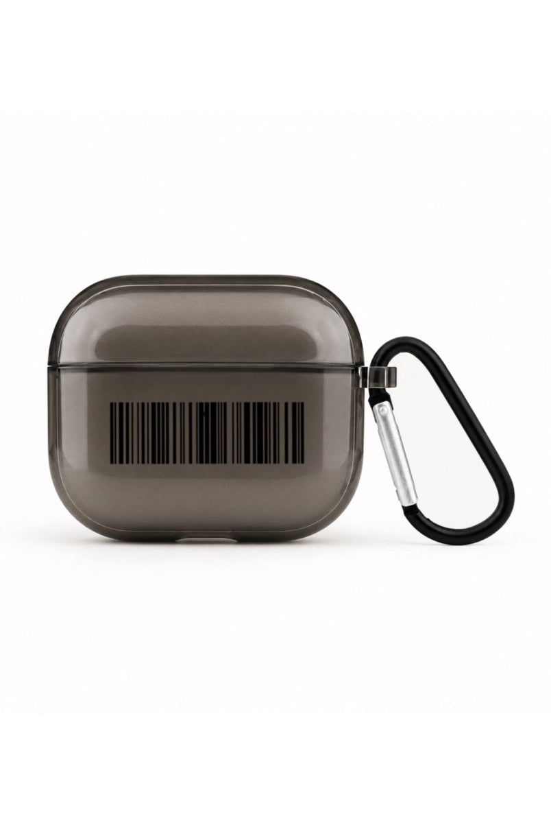 Barcode AirPods 3 Şeffaf Silikon Kılıf Siyah - Sumthincs