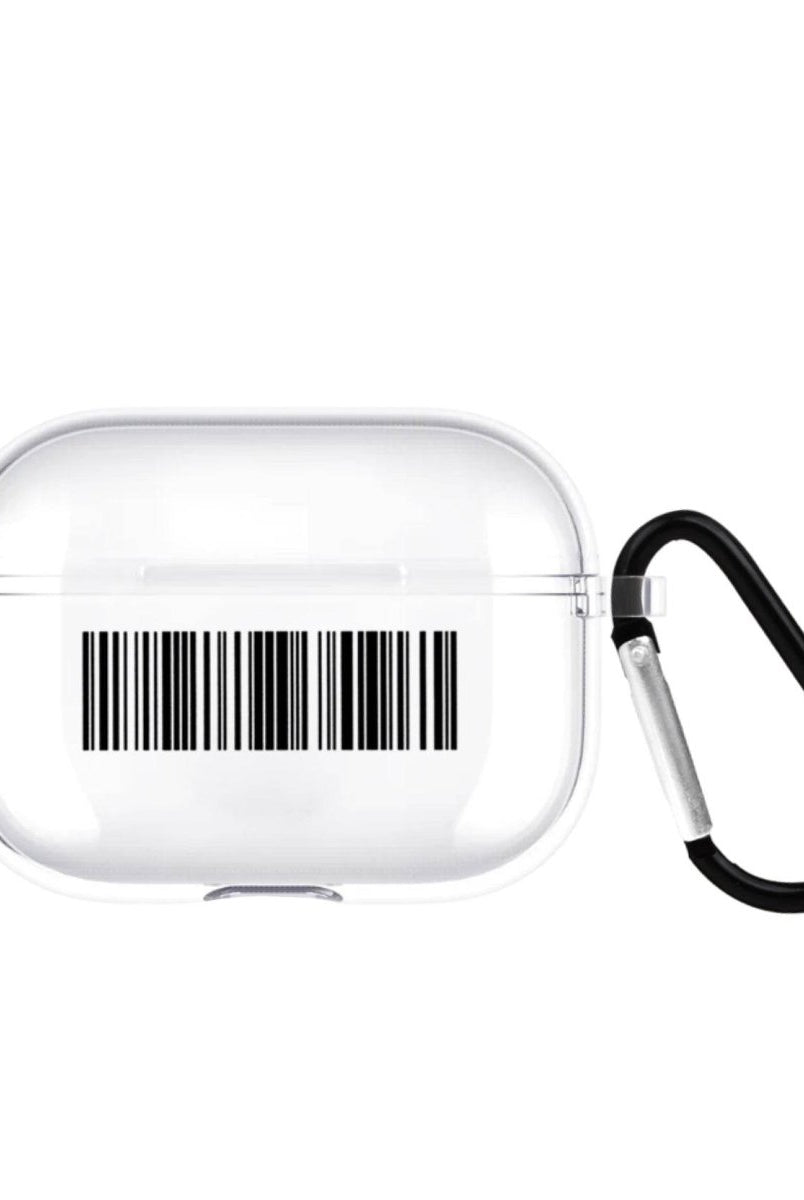 Barcode AirPods Pro Şeffaf Silikon Kılıf Beyaz Şeffaf - SUMTHINCS