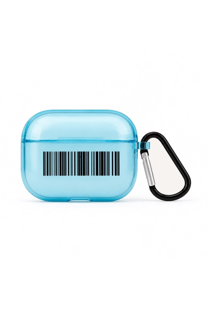 Barcode AirPods Pro Şeffaf Silikon Kılıf Mavi - Sumthincs