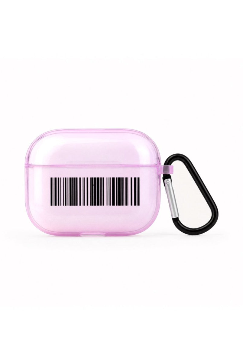 Barcode AirPods Pro Şeffaf Silikon Kılıf Lila - Sumthincs