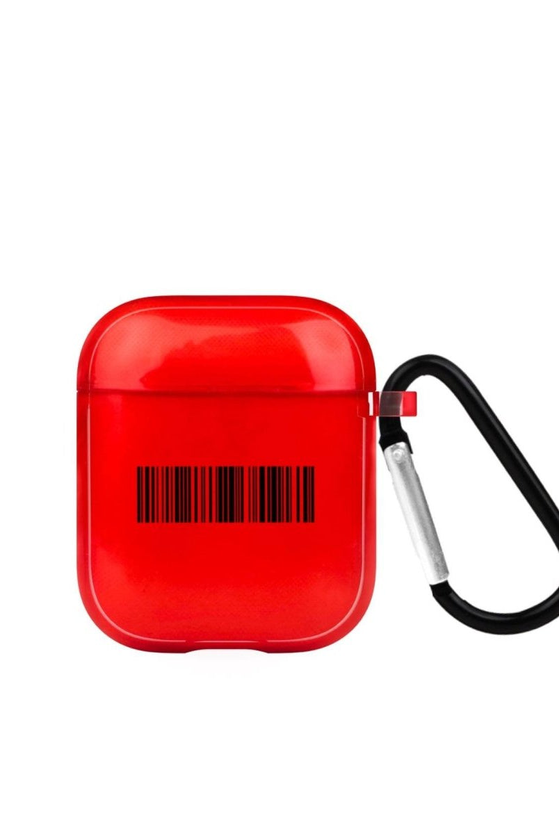 Barcode AirPods Şeffaf Silikon Kılıf Kırmızı - SUMTHINCS