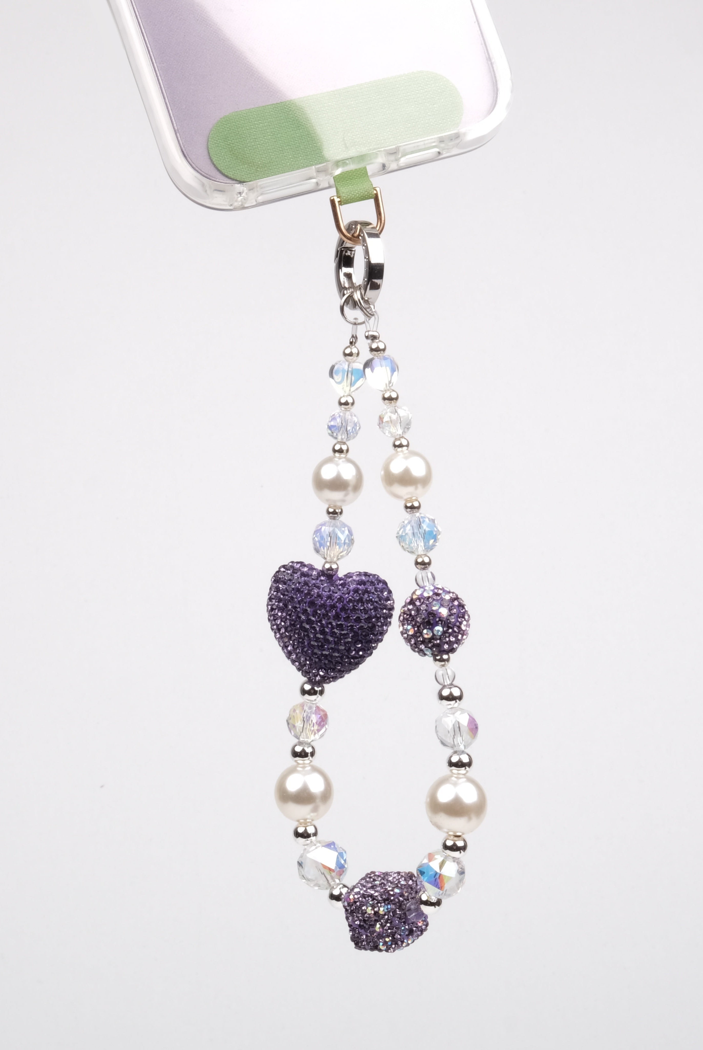 Crystal Heart Purple Charm Bilek Askısı - SUMTHINCS