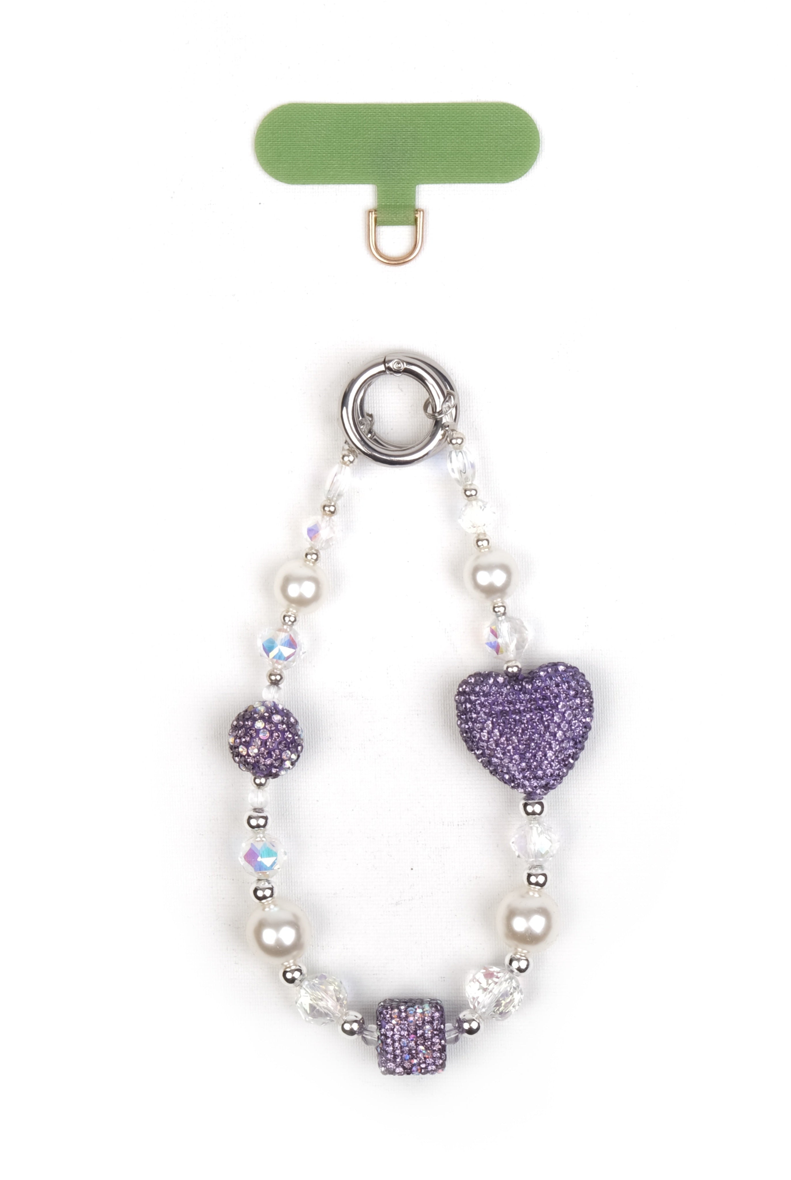 Crystal Heart Purple Charm Bilek Askısı - SUMTHINCS