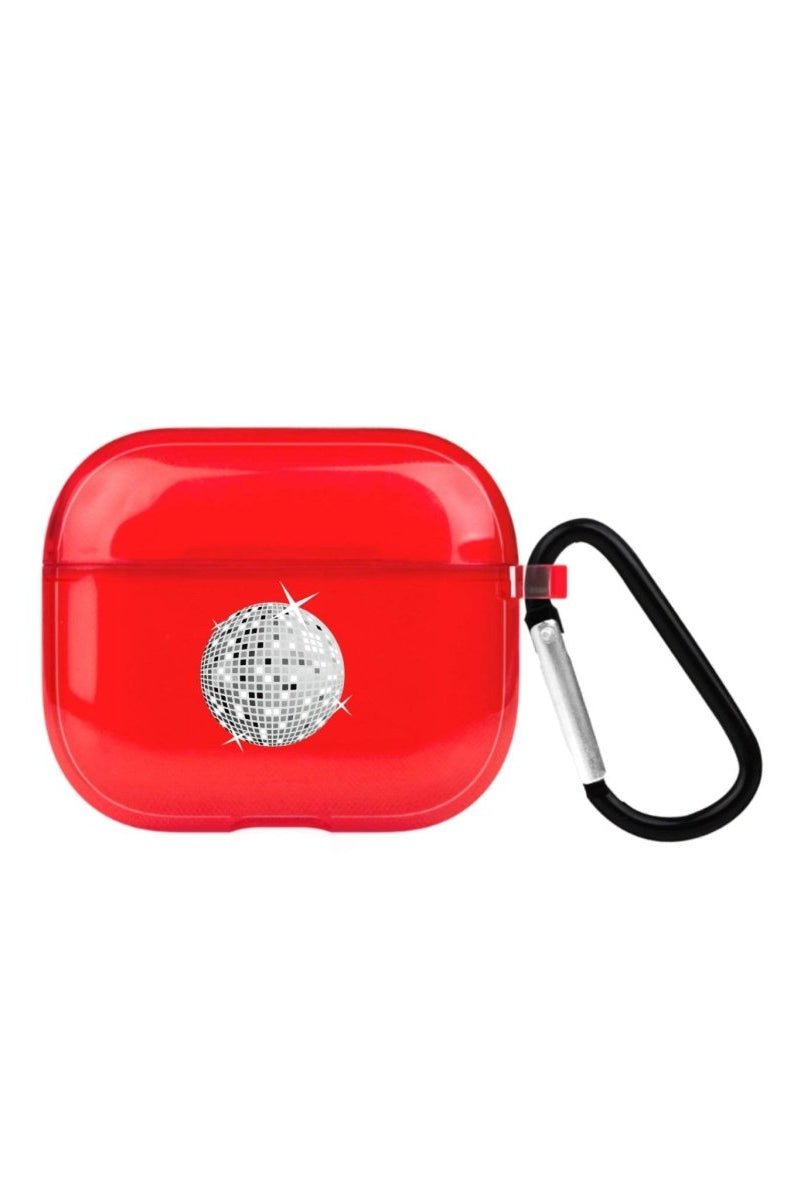 Disco Ball AirPods 3 Şeffaf Silikon Kılıf Kırmızı - SUMTHINCS