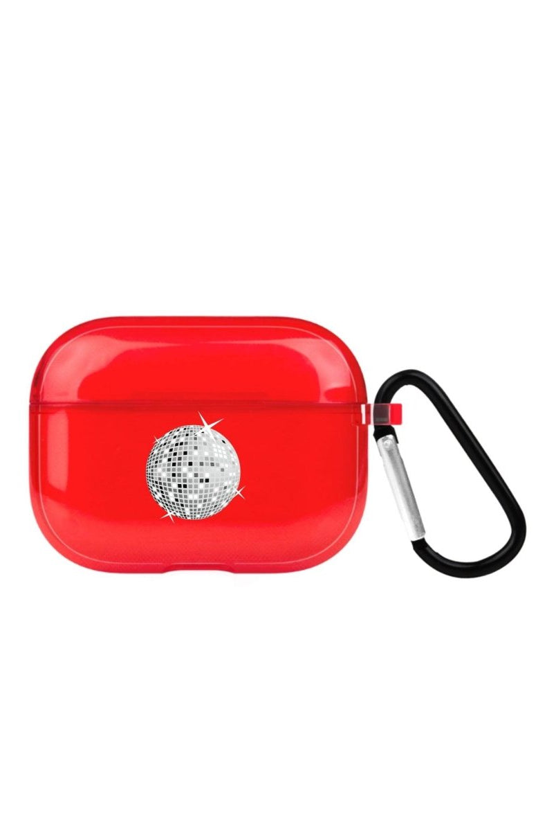 Disco Ball AirPods Pro Şeffaf Silikon Kılıf Kırmızı - SUMTHINCS