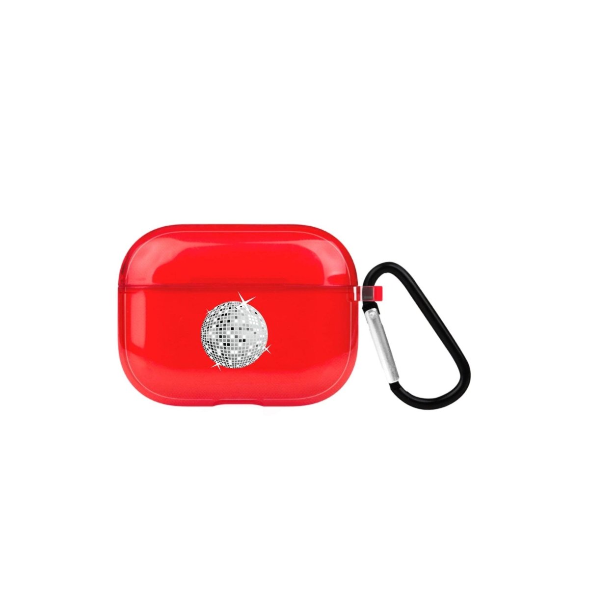 Disco Ball AirPods Pro Şeffaf Silikon Kılıf Kırmızı - SUMTHINCS