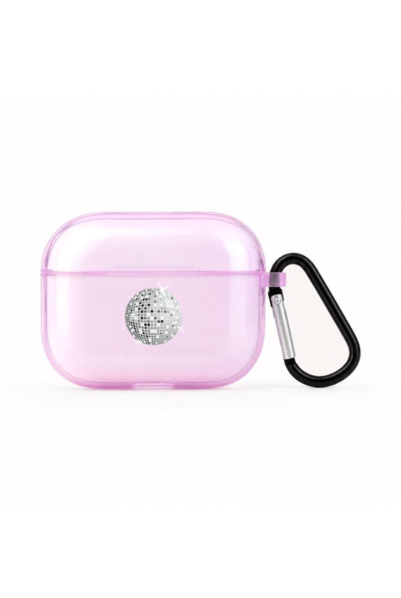 Disco Ball AirPods Pro Şeffaf Silikon Kılıf Lila - Sumthincs