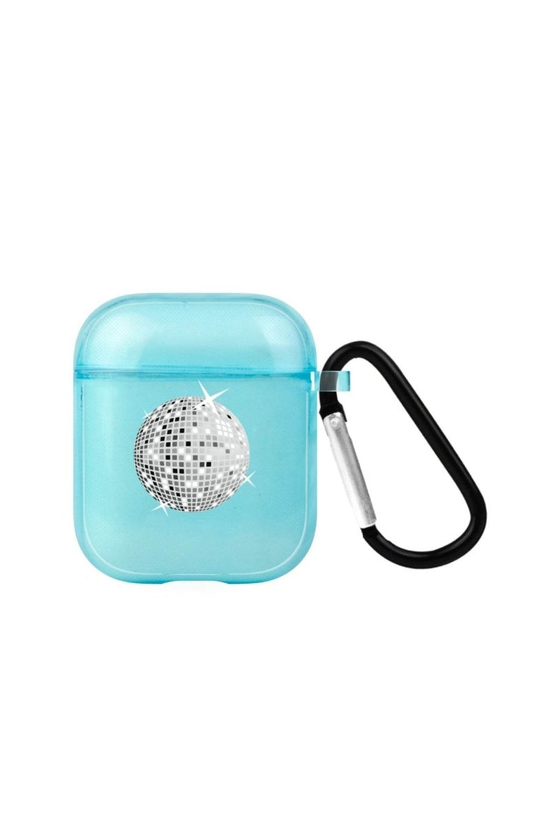 Disco Ball AirPods Şeffaf Silikon Kılıf Mavi - SUMTHINCS