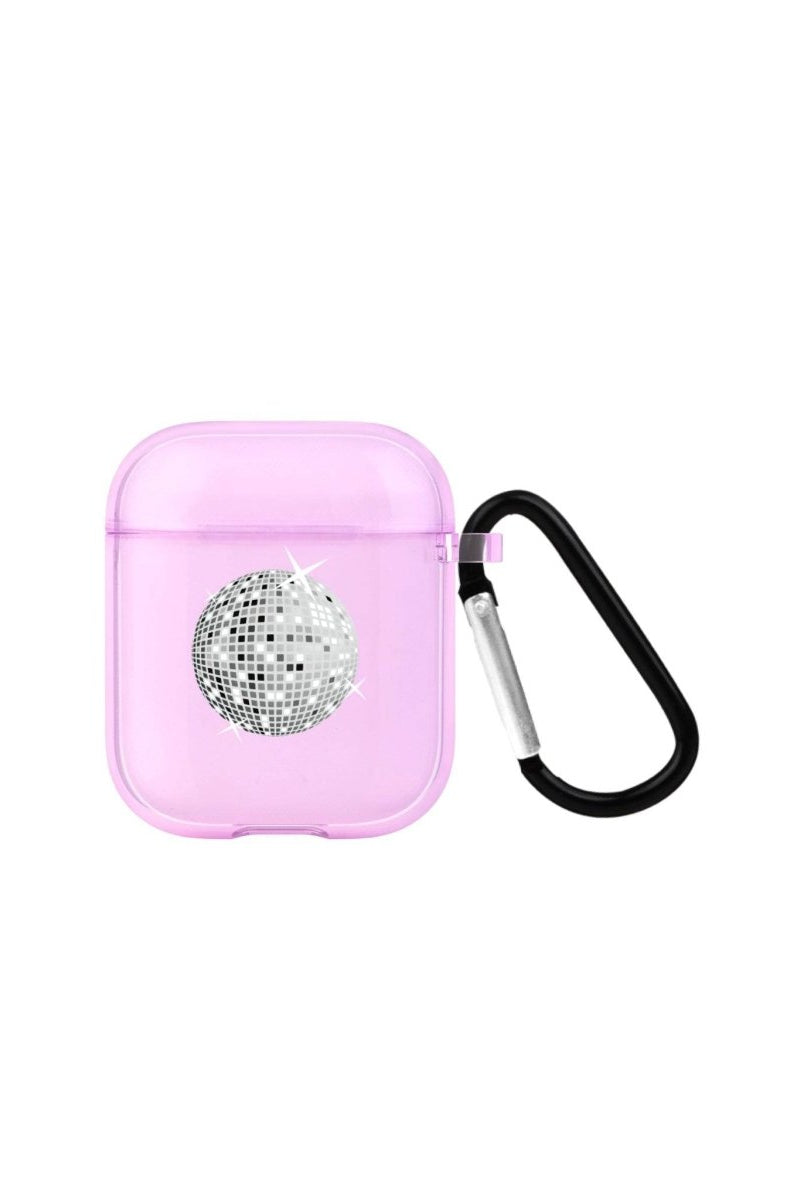 Disco Ball AirPods Şeffaf Silikon Kılıf Lila - SUMTHINCS