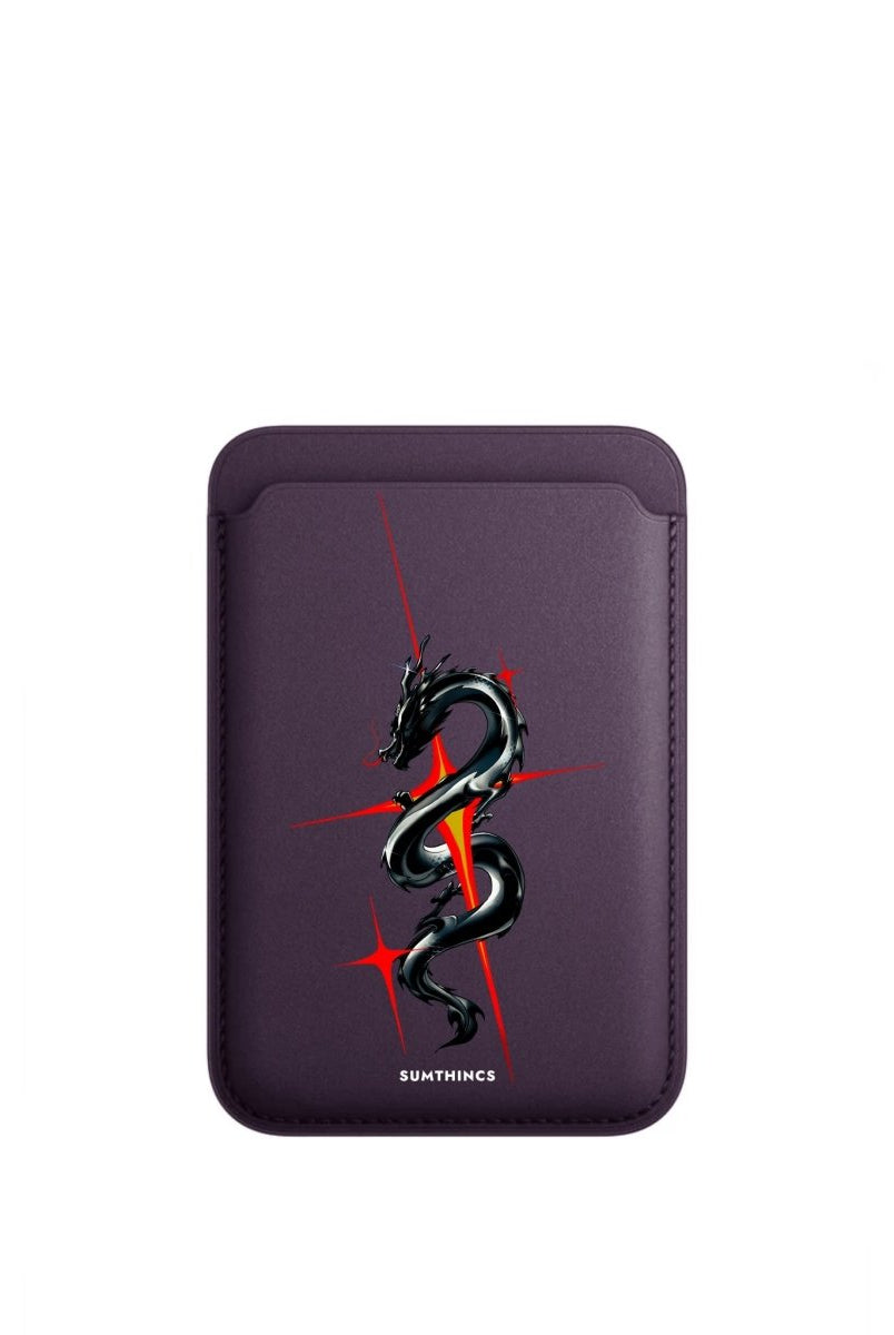 Dragonflare MagSafe Deri Cüzdan Wallet Mor - Sumthincs