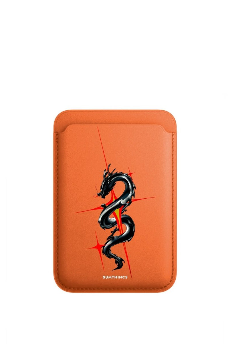 Dragonflare MagSafe Deri Cüzdan Wallet Turuncu - Sumthincs