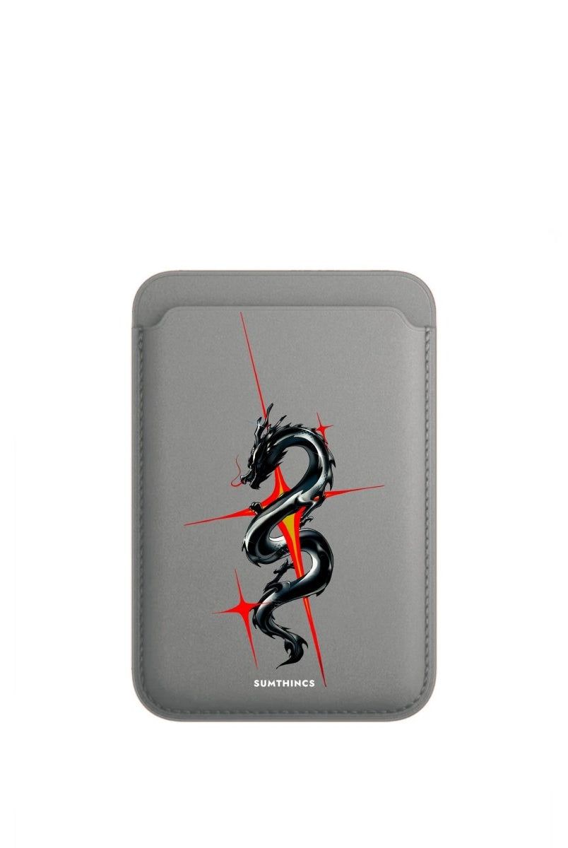 Dragonflare MagSafe Deri Cüzdan Wallet Gri - Sumthincs