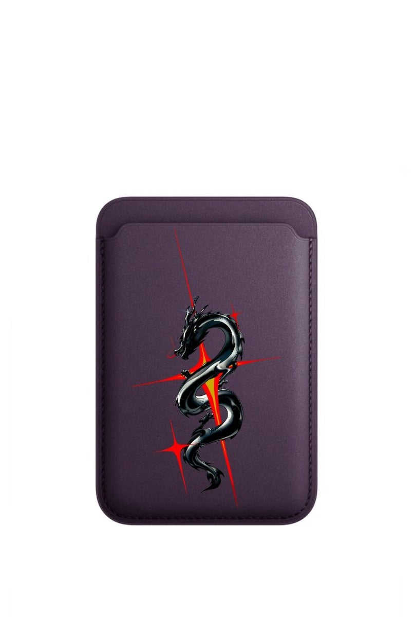 Dragonflare MagSafe Deri Cüzdan Wallet Mor - Sumthincs