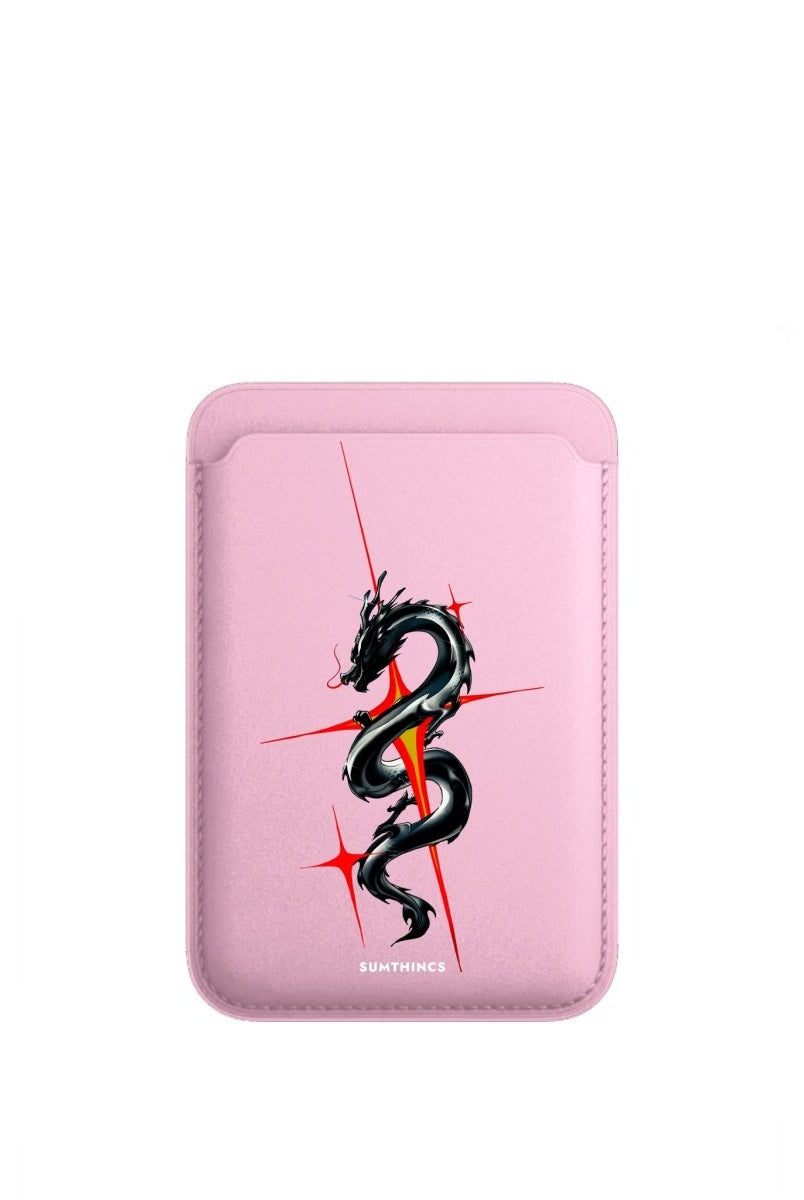 Dragonflare MagSafe Deri Cüzdan Wallet Pembe - Sumthincs