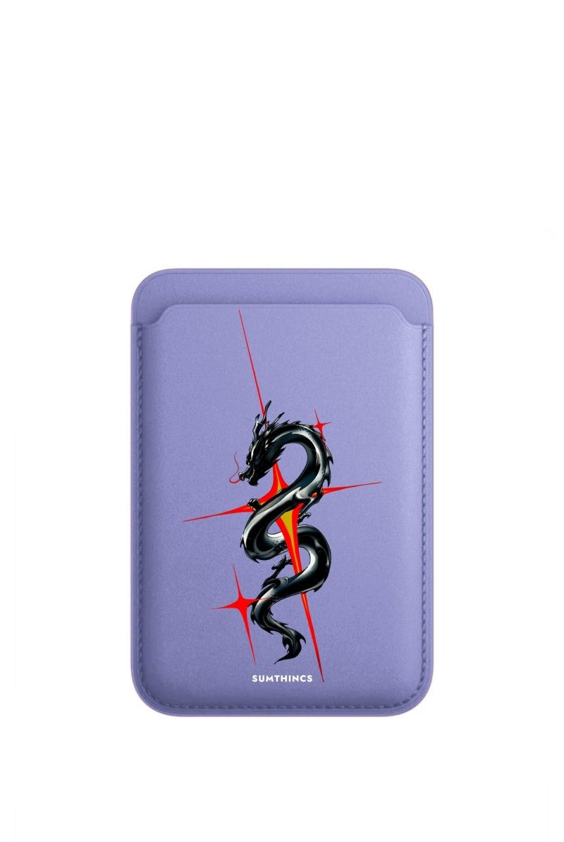 Dragonflare MagSafe Deri Cüzdan Wallet Lila - Sumthincs