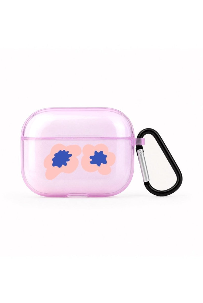 Fresh Flowers AirPods Pro Şeffaf Silikon Kılıf Lila - Sumthincs