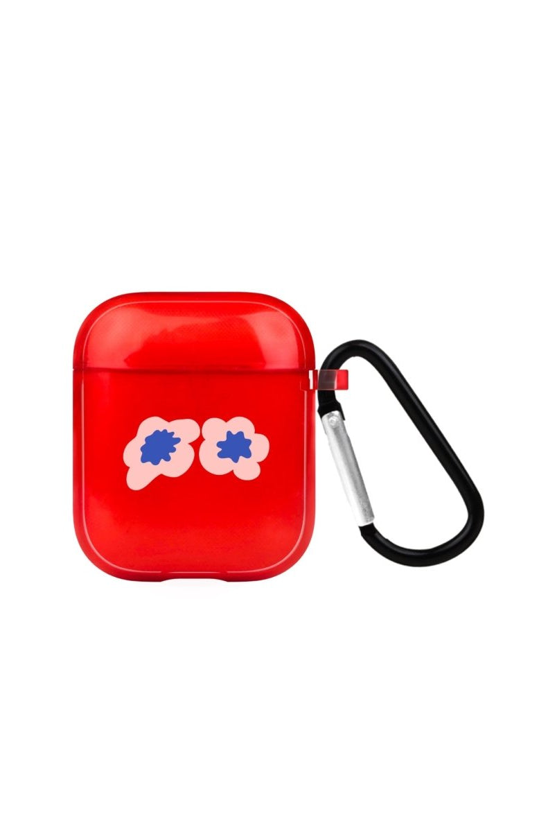 Fresh Flowers AirPods Şeffaf Silikon Kılıf Kırmızı - SUMTHINCS