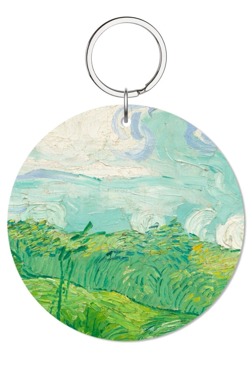 Green Wheat Fields Glossy Yuvarlak Anahtarlık - SUMTHINCS