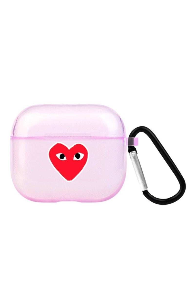 Hearts AirPods 3 Şeffaf Silikon Kılıf Lila - SUMTHINCS