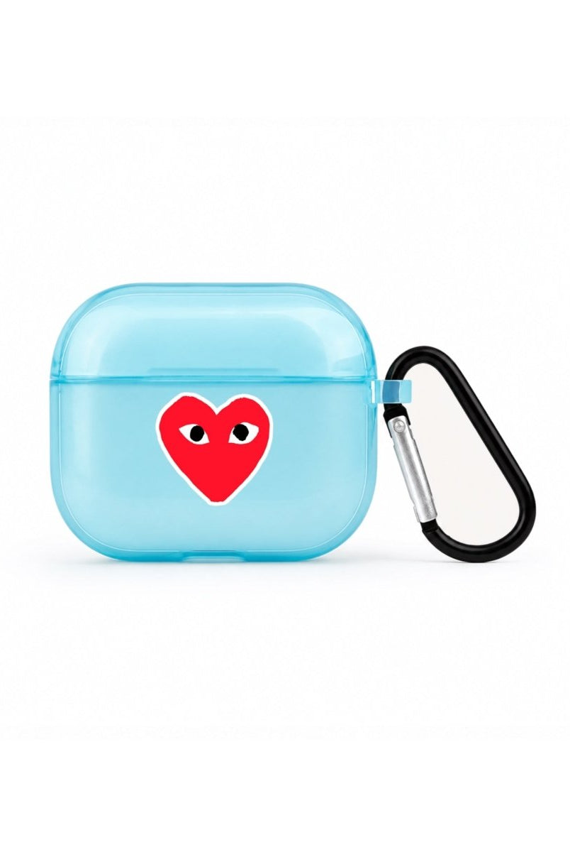 Hearts AirPods 3 Şeffaf Silikon Kılıf Mavi - Sumthincs