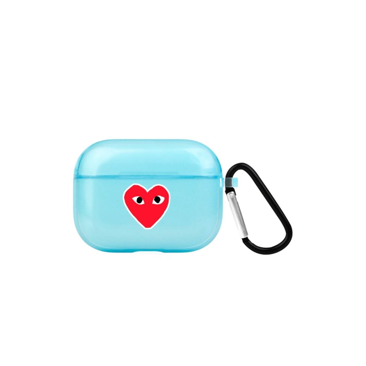 Hearts AirPods Pro 2 Şeffaf Silikon Kılıf Mavi - SUMTHINCS