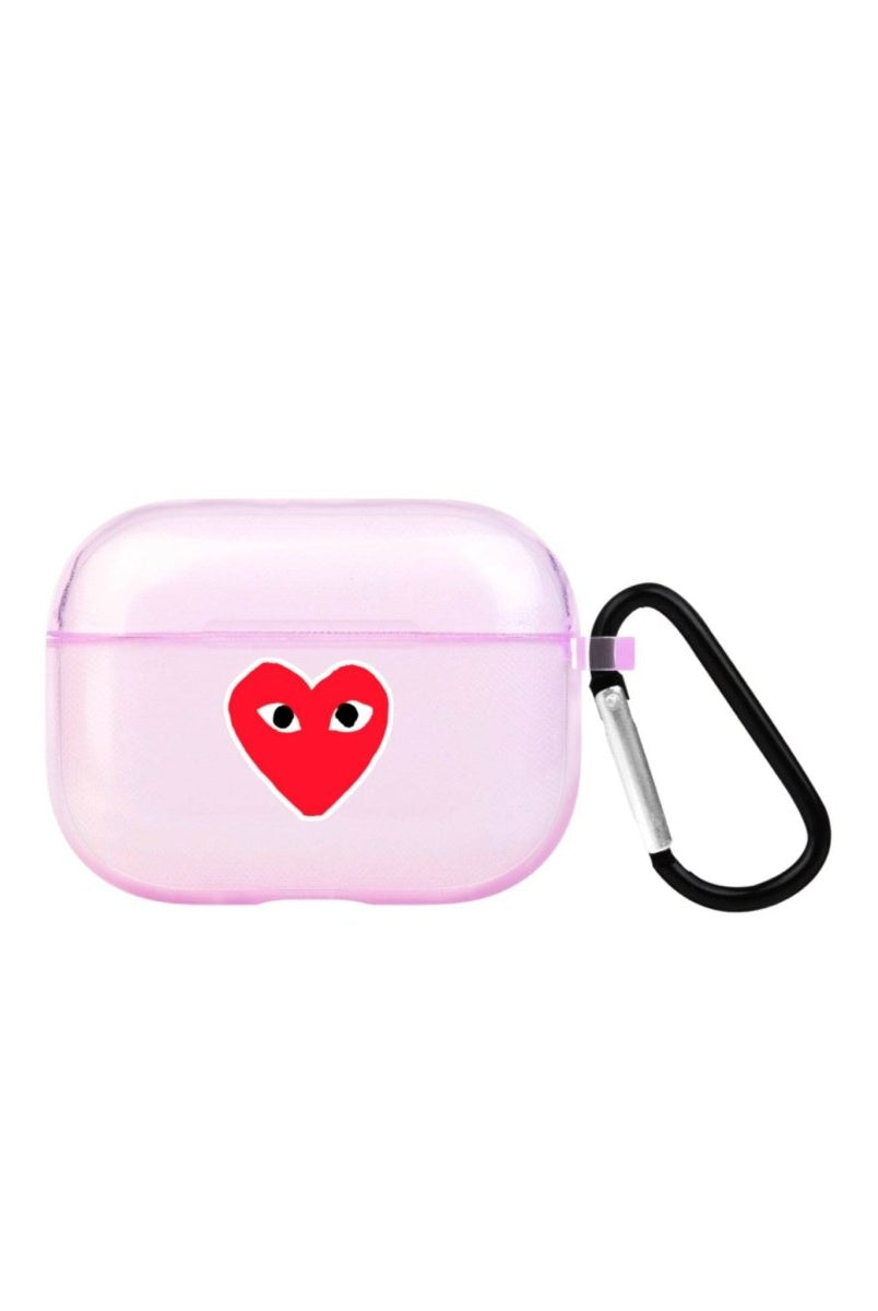 Hearts AirPods Pro 2 Şeffaf Silikon Kılıf Lila - SUMTHINCS